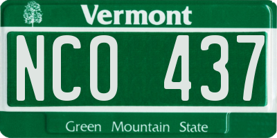 VT license plate NCO437