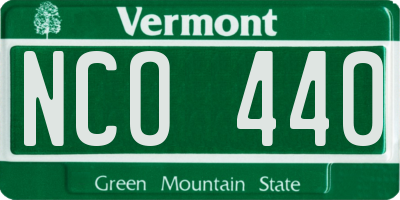 VT license plate NCO440