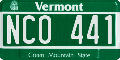 VT license plate NCO441