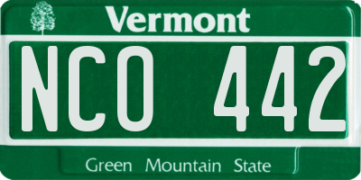 VT license plate NCO442