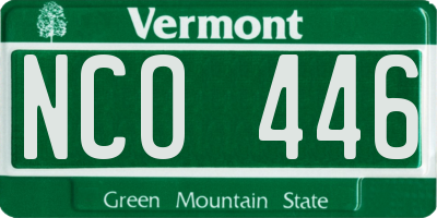VT license plate NCO446