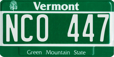 VT license plate NCO447