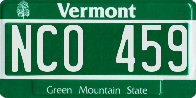 VT license plate NCO459