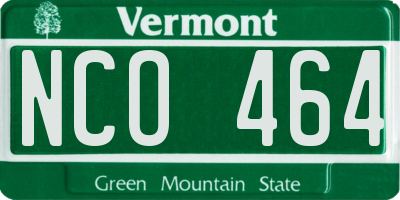 VT license plate NCO464