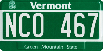 VT license plate NCO467