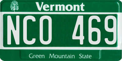 VT license plate NCO469
