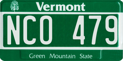 VT license plate NCO479