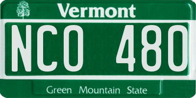 VT license plate NCO480