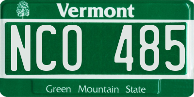 VT license plate NCO485