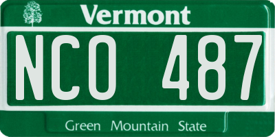 VT license plate NCO487