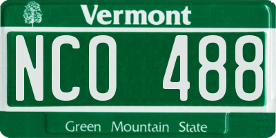 VT license plate NCO488