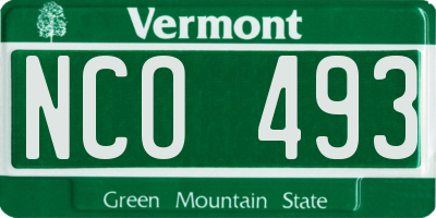 VT license plate NCO493