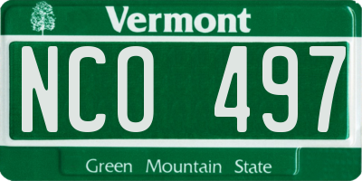 VT license plate NCO497