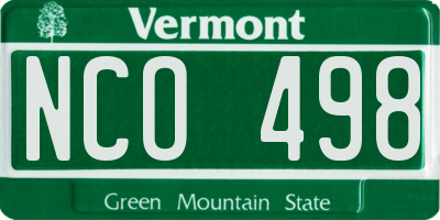 VT license plate NCO498
