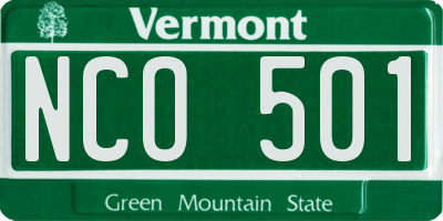 VT license plate NCO501