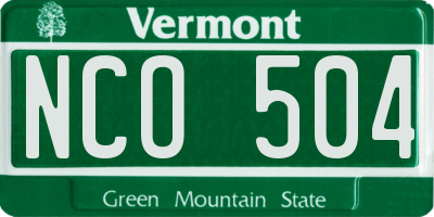 VT license plate NCO504