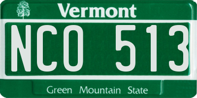 VT license plate NCO513