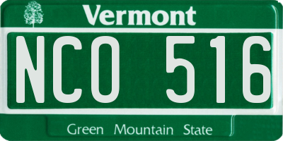VT license plate NCO516