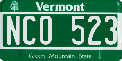 VT license plate NCO523