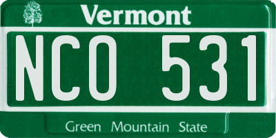 VT license plate NCO531
