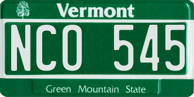VT license plate NCO545