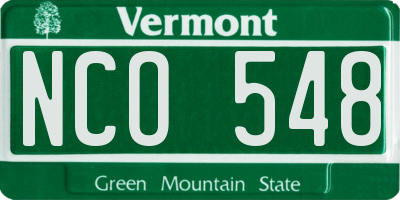 VT license plate NCO548