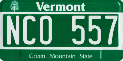 VT license plate NCO557