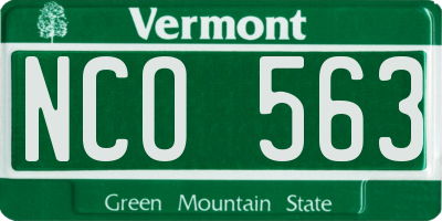 VT license plate NCO563