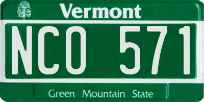 VT license plate NCO571