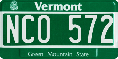 VT license plate NCO572