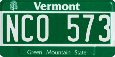 VT license plate NCO573