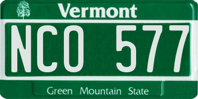VT license plate NCO577