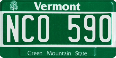 VT license plate NCO590