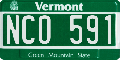 VT license plate NCO591