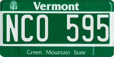 VT license plate NCO595