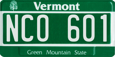 VT license plate NCO601