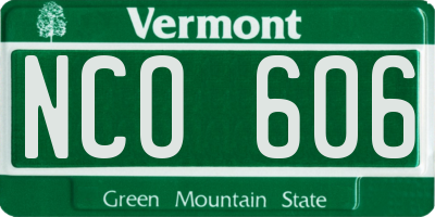 VT license plate NCO606