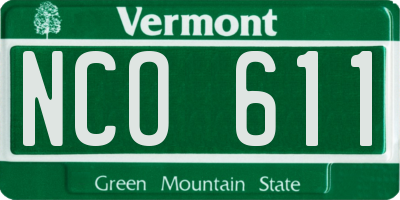 VT license plate NCO611
