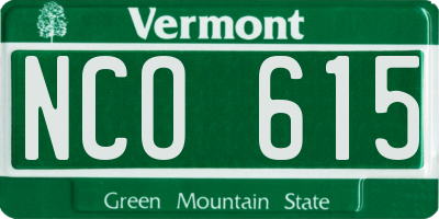 VT license plate NCO615