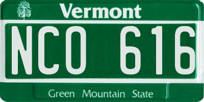 VT license plate NCO616