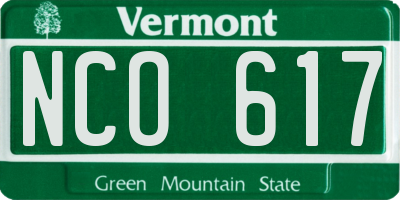 VT license plate NCO617