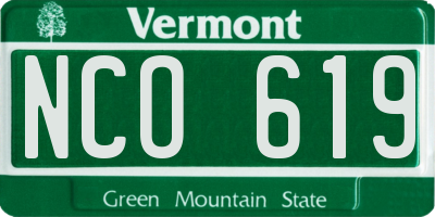 VT license plate NCO619