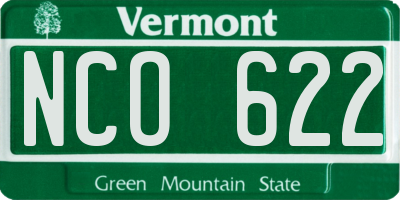 VT license plate NCO622