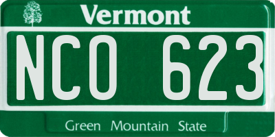 VT license plate NCO623