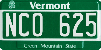 VT license plate NCO625