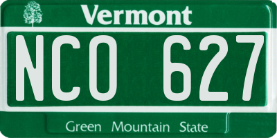 VT license plate NCO627