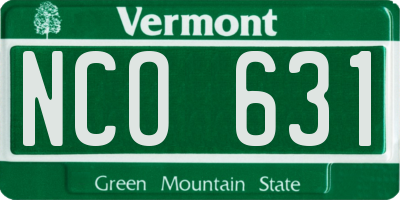 VT license plate NCO631