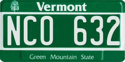VT license plate NCO632