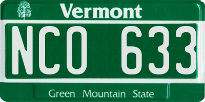 VT license plate NCO633