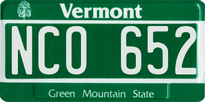 VT license plate NCO652
